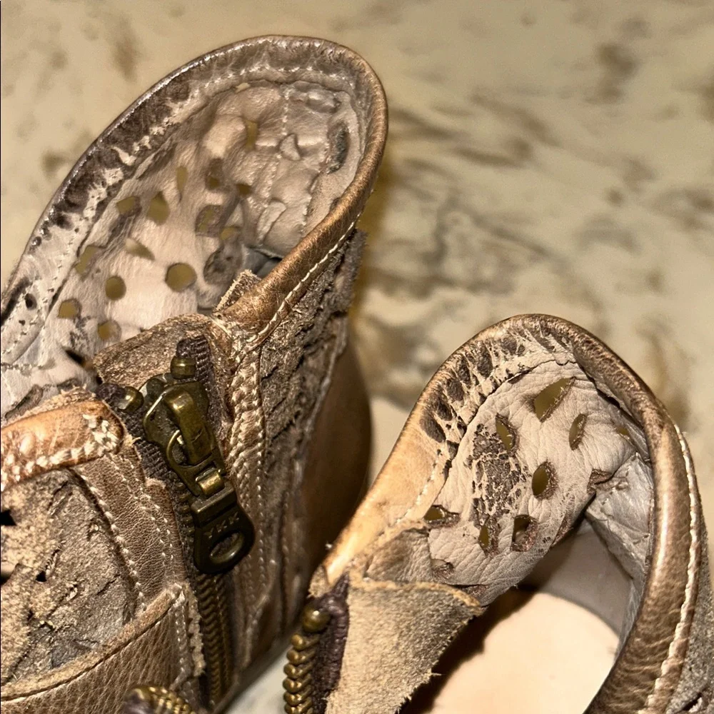 BED STU "HEATHER" DISTRESSED ANKLE SIDE ZIP BOOTS SIZE 8.5 - Picture 10 of 10